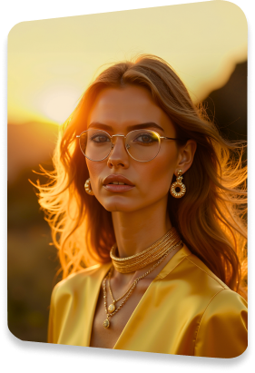 Persona modelando lentes Novar Gold