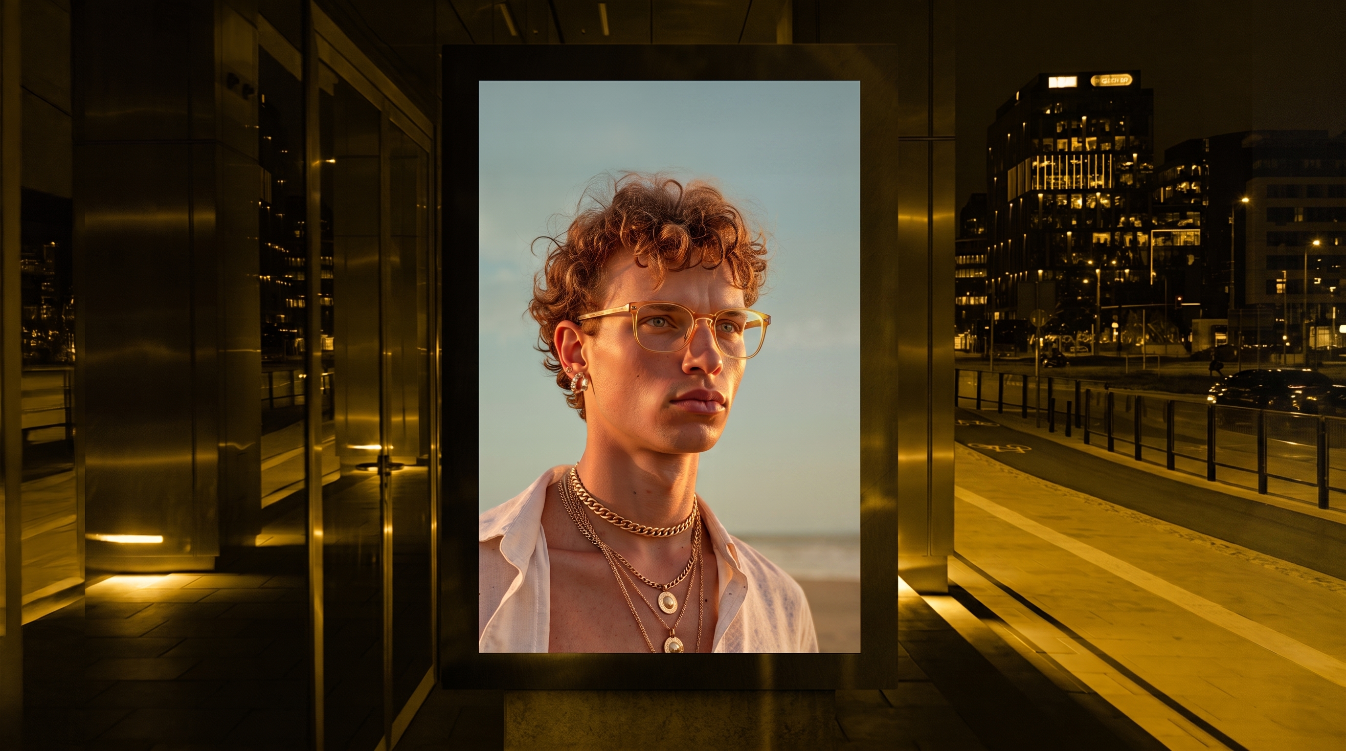 Campaña Novar Gold en un entorno urbano iluminado
