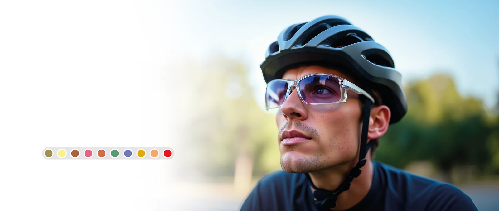 Ciclista usando lentes SPECTRλ Sport
